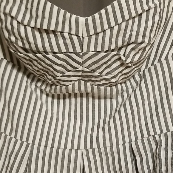 Teeze Me Juniors Strapless Dress Gray White Stripes Party Size 3 - Picture 3 of 7